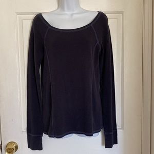 Norma Kamali Womens Navy Blue Cotton Long Sleeve Top Shirt